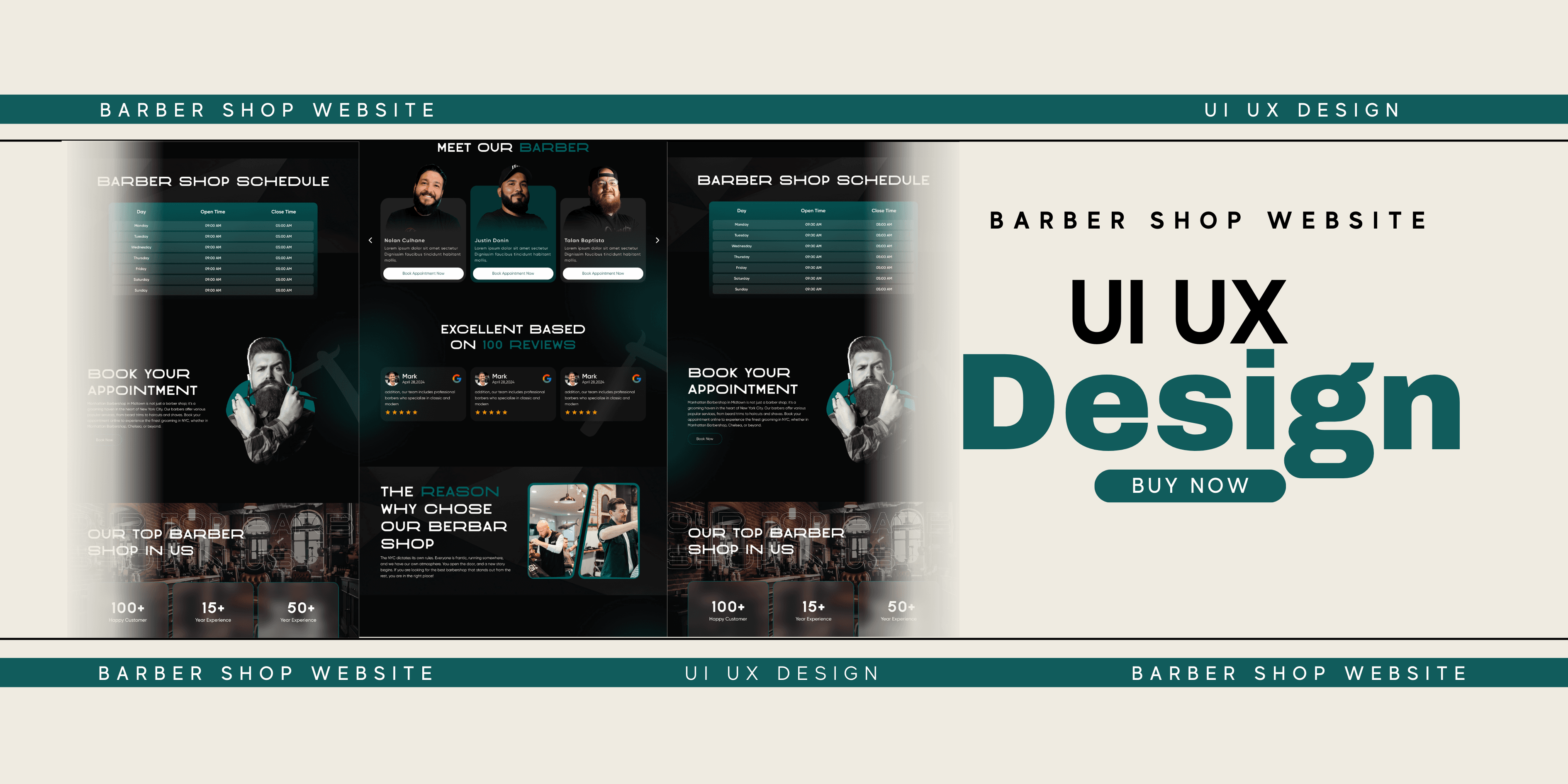 Barbershop website UI design